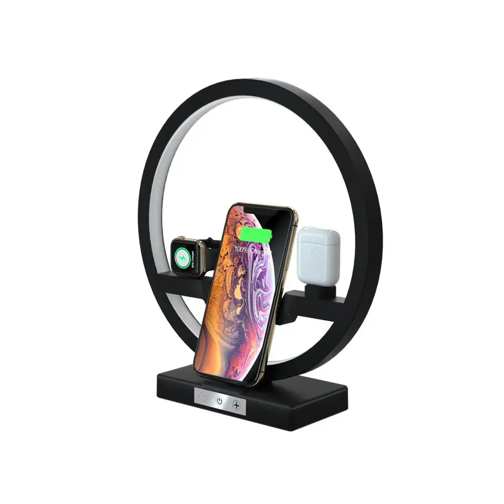 Многофункциональный 3 в 1 Беспроводной Зарядное устройство торшер сенсорный