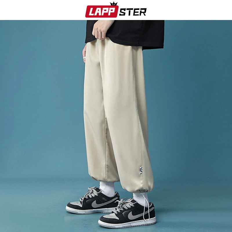 

LAPPSTER Men Summer Harajuku 8 Solid Colors Joggers 2022 Mens Korean Japanese Fashions Sweatpants Baggy Vintage Casual Trousers