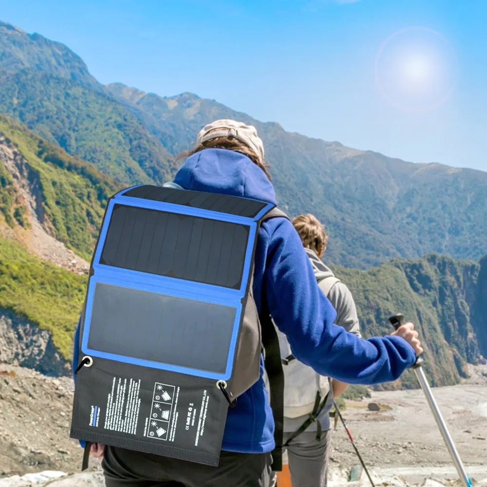 

PowerGreen Solar Panel Power Bank Quick Charging Foldable Solar Charger 21W Dual Ports Solar Bag for Camping