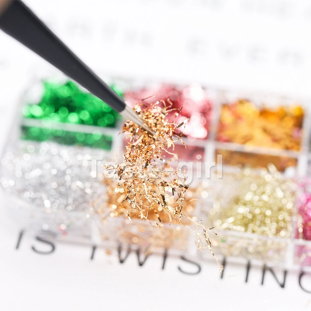 12 сеток/набор разноцветных алюминиевых нерегулярных голографических блестящих