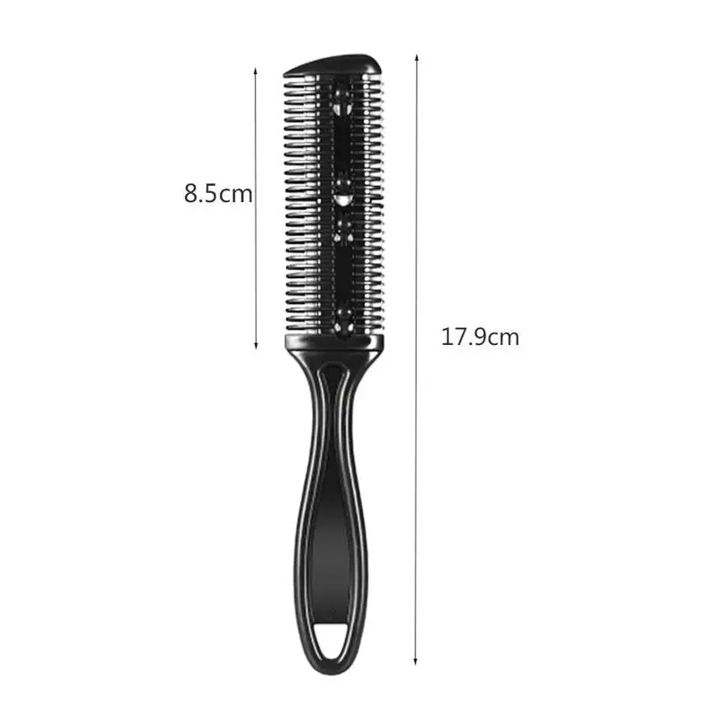 

Hair Cutting Comb Black Handle Hair Brushes With Razor Blades Cutting Thinning Trimmin Hair Salon Diy Styling Tools 1pc