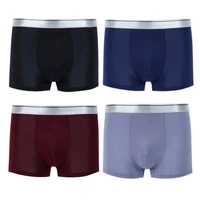 new 4pcslot mens underwear mens comfortable sexy boxer shorts sexy ice silk breathable lrge size mens underpante hot sale