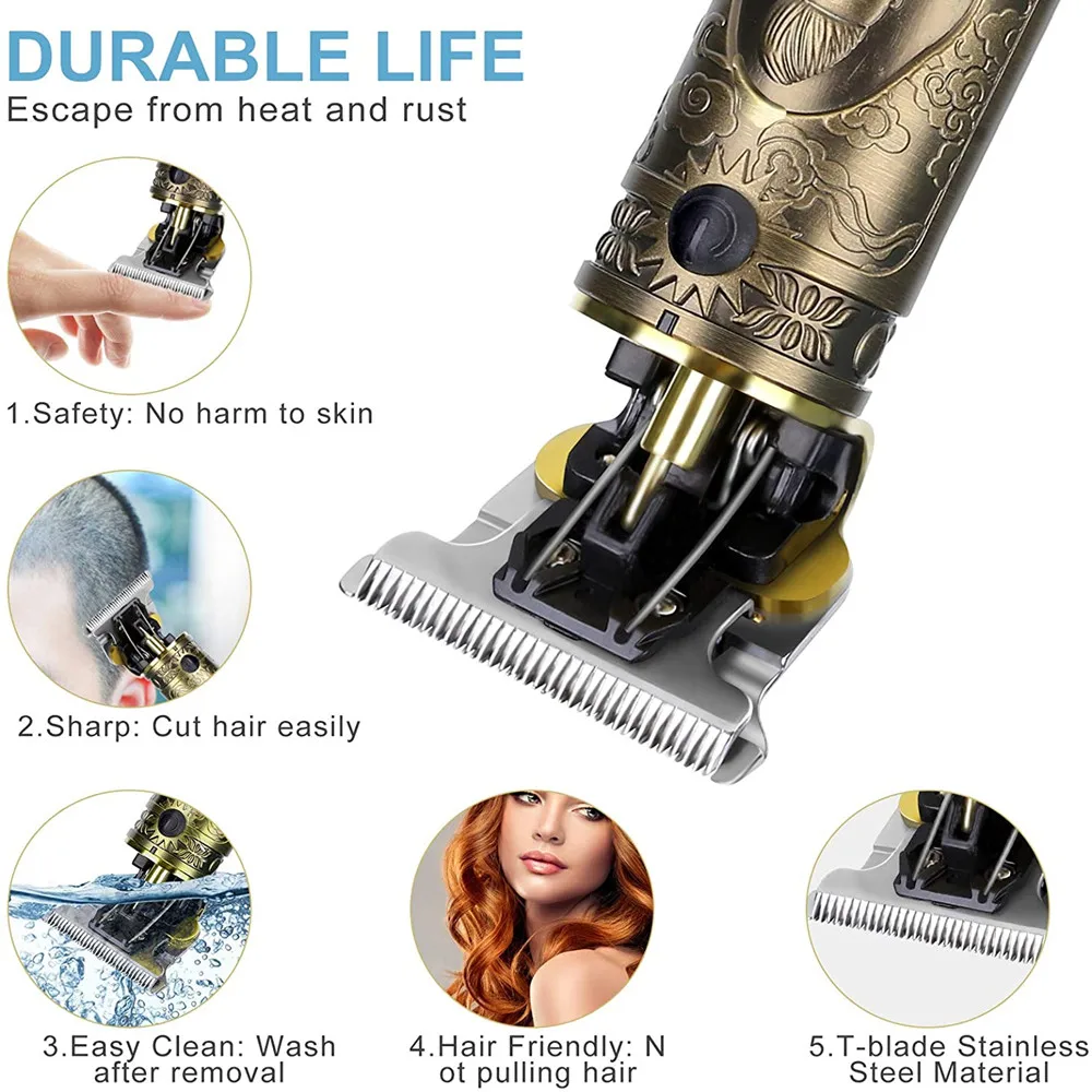 

Dropshipping Electric Hair Clipper USB Rechargeable Shaver Beard Trimmer Professional Men 0mm Hair Cutting Machine Beard Barber