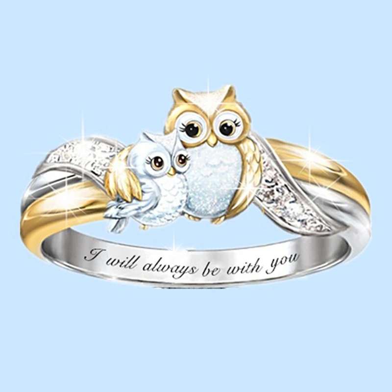 

"I Will Always Be With You"Parent Child Owl Mother Child Family Ring