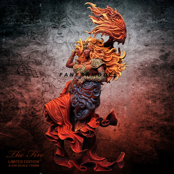 

150MM Resin Figure Kits Flame queen Model Self-assembled A-240