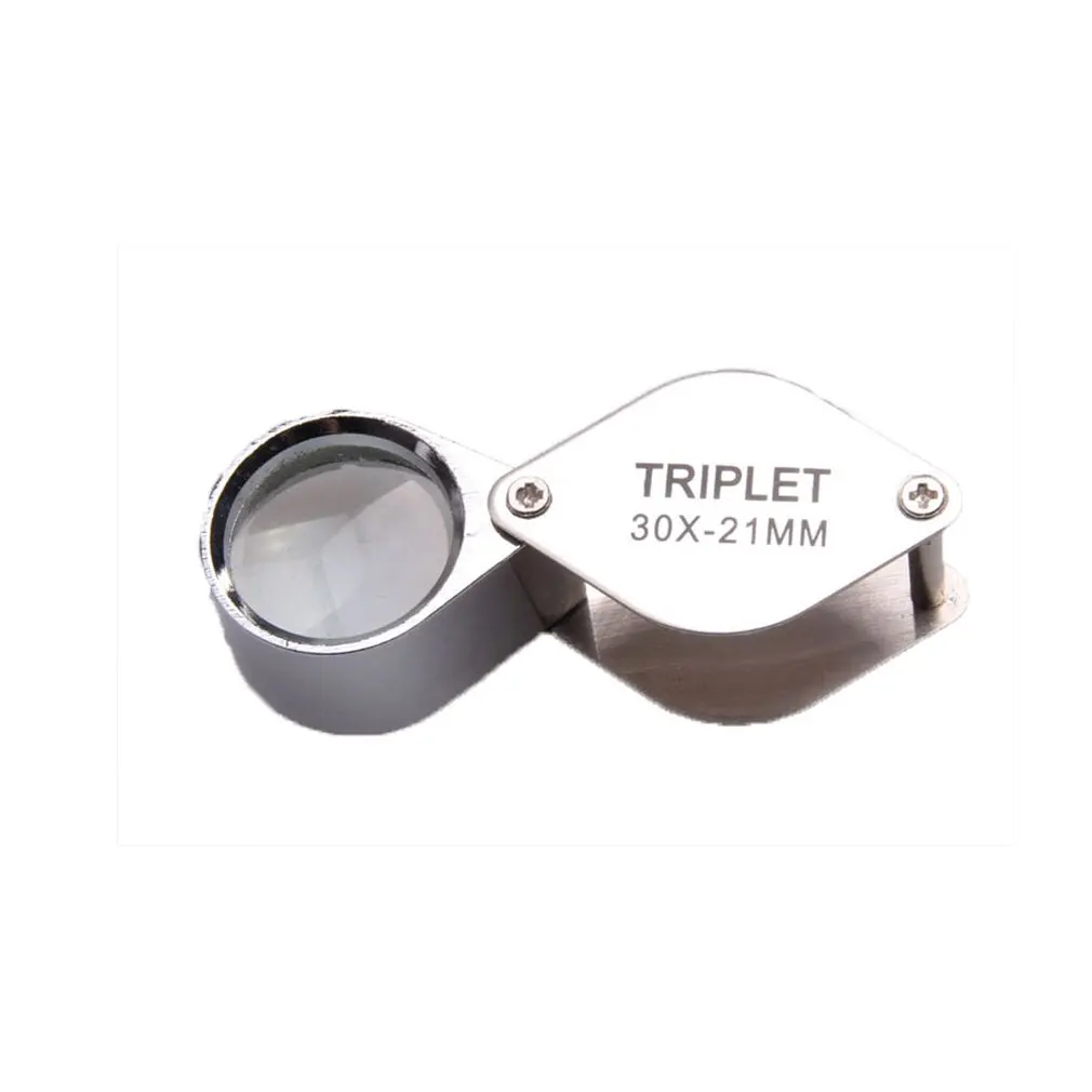 Увеличительное мини стекло 30x30x21 мм Лупа увеличительное трёхполосное Ювелирное