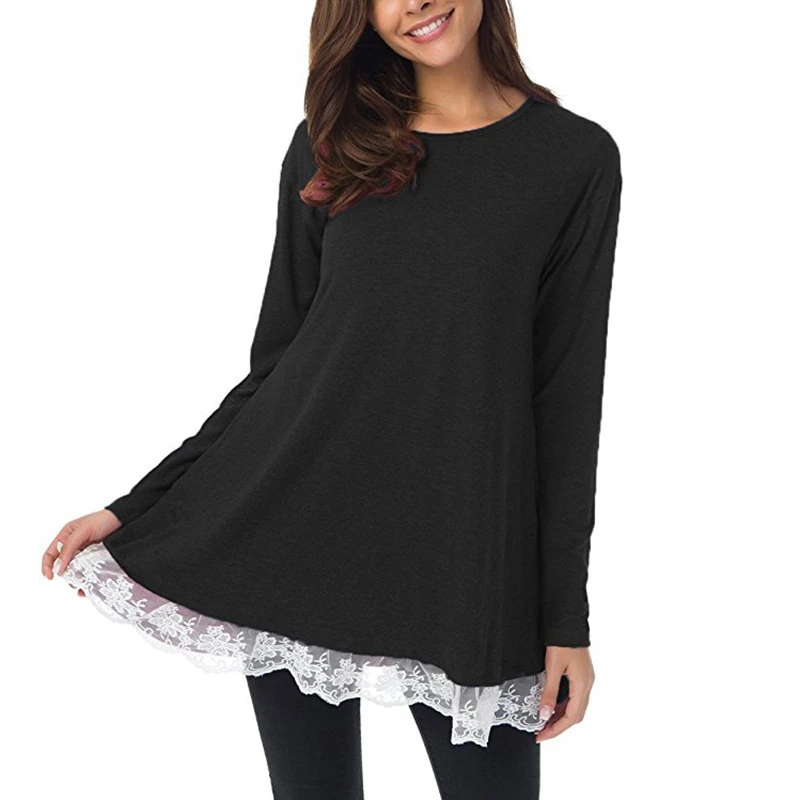 

Women Fashion Solid Color Casual Round Neck Pocket Long Sleeve Top