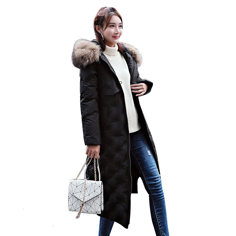 Overknee Thickening Self-cultivation Heavy Seta Lead Baby's Breath Down Jackets Girls Long Fund Loose Coat T - 1802 |