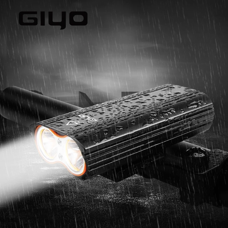 

GYIO Bicycle Bike Light 2400Lm Headlight 2 Battery T6 Leds Bicycle Front Light Cycling Lamp Flashlight For Bike Accessories