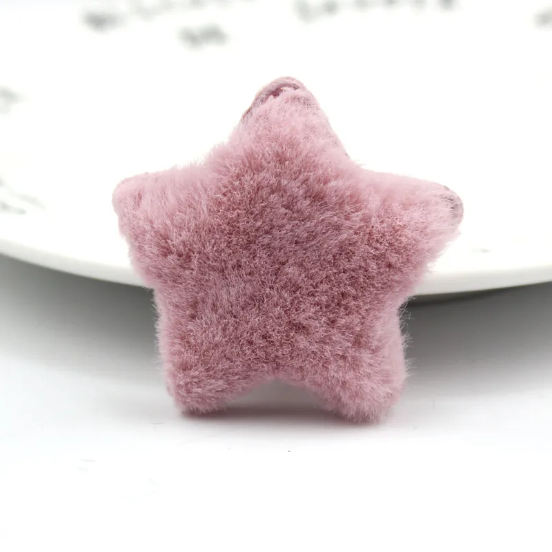 Korea pink 12 шт., 5 см, пушистые Аппликации в форме звезды для детских поделок, заколки для волос "сделай сам", нашивки ручной работы, украшения для головных уборов - Цвет: Korea pink