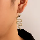 Роскошные серьги-змеи Tocona с кристаллами и камнями для женщин золотого цвета геометрические металлические геометрические аксессуары из сплава модные ювелирные изделия 18376