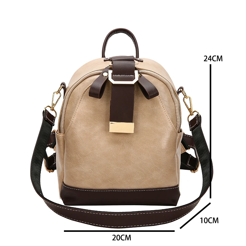

New Fashion Women Leather Backpack Small PU School Bag Backpacks for Teenage Girls Vintage Double Shoulder Bags Mochila Feminina