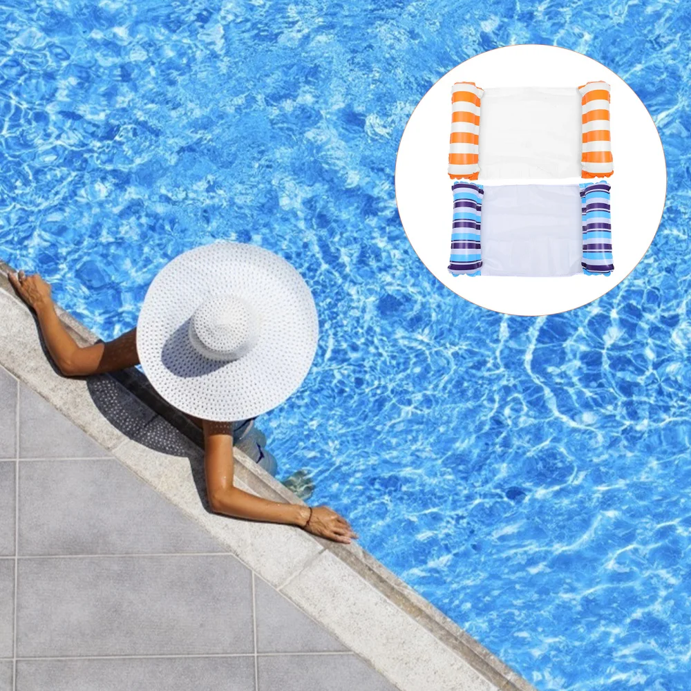 

2pcs Swimming Floating Net Bed PVC Inflatable Floating Pad Floating Swimming Mat