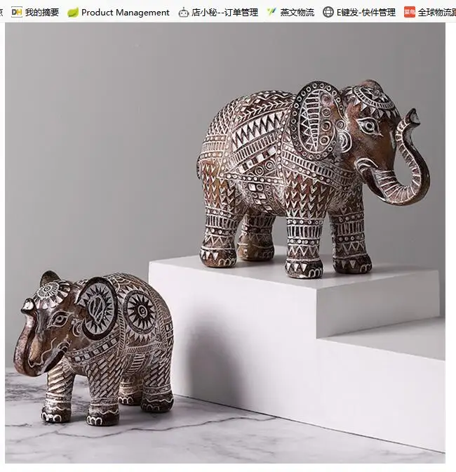 AFRICAN ELEPHANT ART SCULPTURE ANIMAL STATUE FIGURINE RESIN CRAFTS HOME DECORATION ACCESSORIES Antelope horse Animal handicrafts