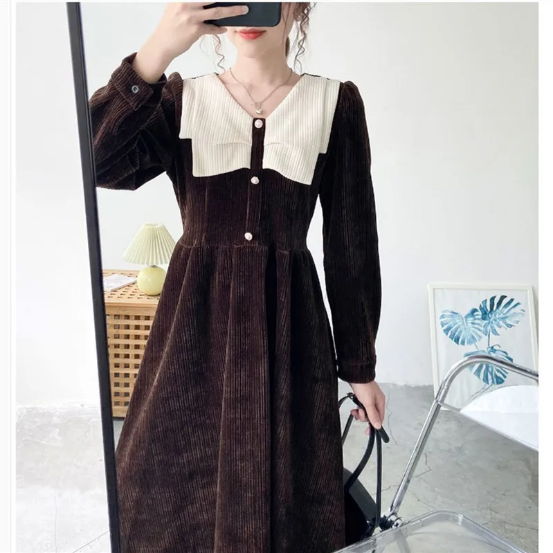 

small sweet gentle wind restoring ancient ways is chic, senior feeling dress long sleeve unique temperament