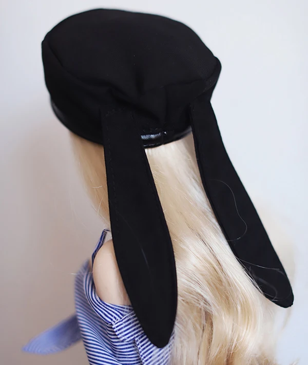

G10-083 children toy 1/3 1/4 uncle bjd sd doll's props Accessoriess black color Cute long ear cap 1pcs