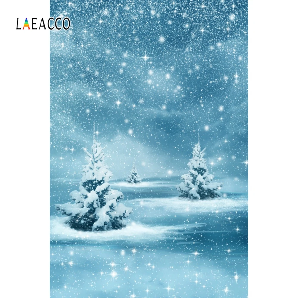 Laeacco Fantasy Winter Snow Pine Trees Scenic Baby Photography Backgrounds Customized Backdrops For Photo Studio | Электроника