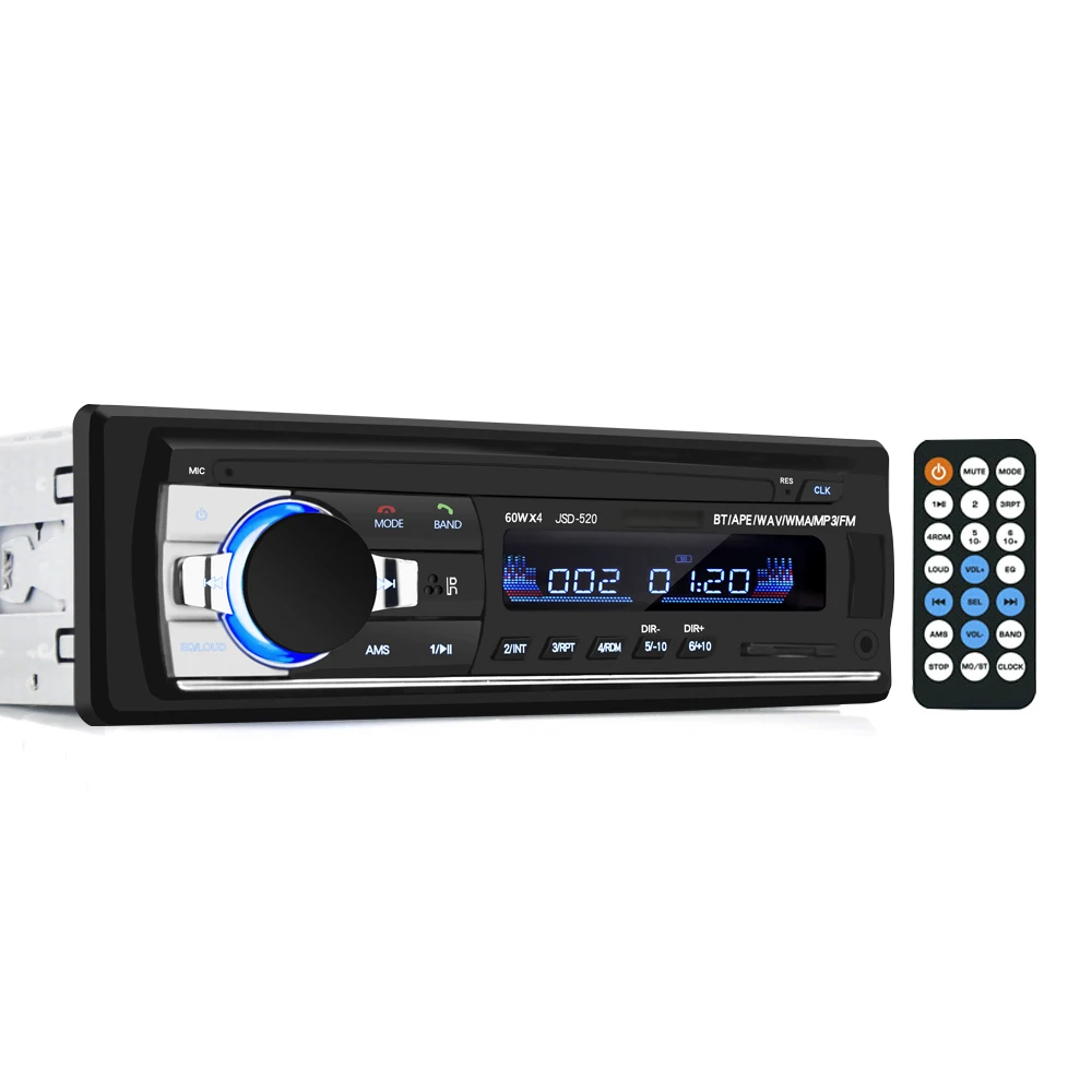 Bluetooth V2.0 JSD-520 Stereo Autoradio Car Radio 12V In-dash 1 Din FM Aux Input Receiver SD USB MP3 MMC WMA Audio Playe | Автомобили и