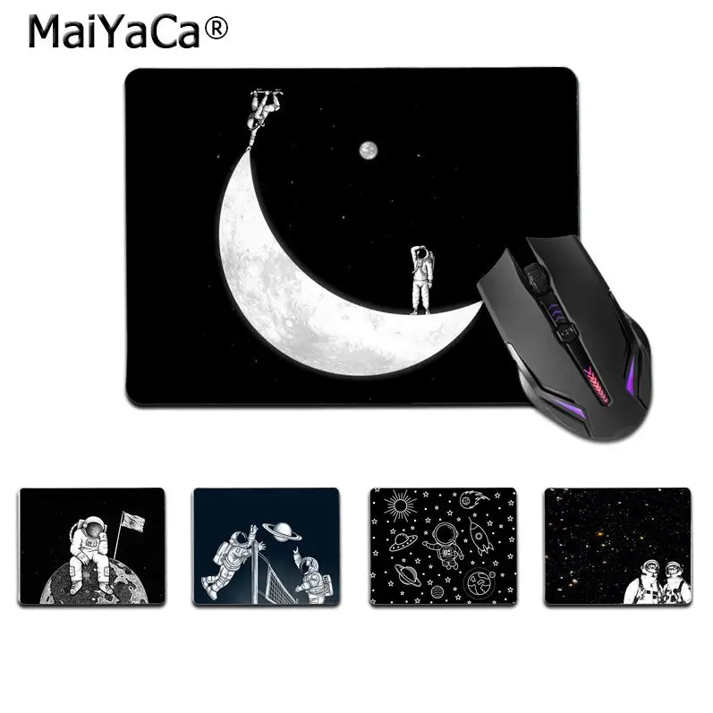 

Maiyaca Белая Луна Звезды Космос астронавт под заказ игровой коврик для мыши для ноутбука Гладкий блокнот для письма настольные компьютеры мат...