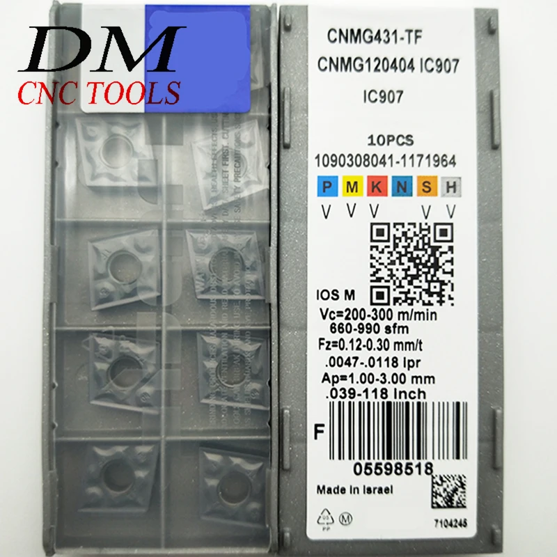 

10Pcs CNMG120408-TF IC907/CNMG120404-TF IC907 CNC Carbide Inserts Blades Turning ToolTurning blade Turning accessories center