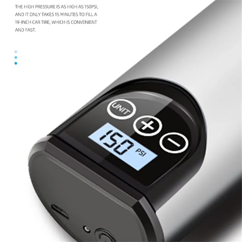 

Compressor for Cars 150PSI Air Pump with Battery Portable Car Tyre Inflator for Car Motorcycle and Bicycle Tires Electric