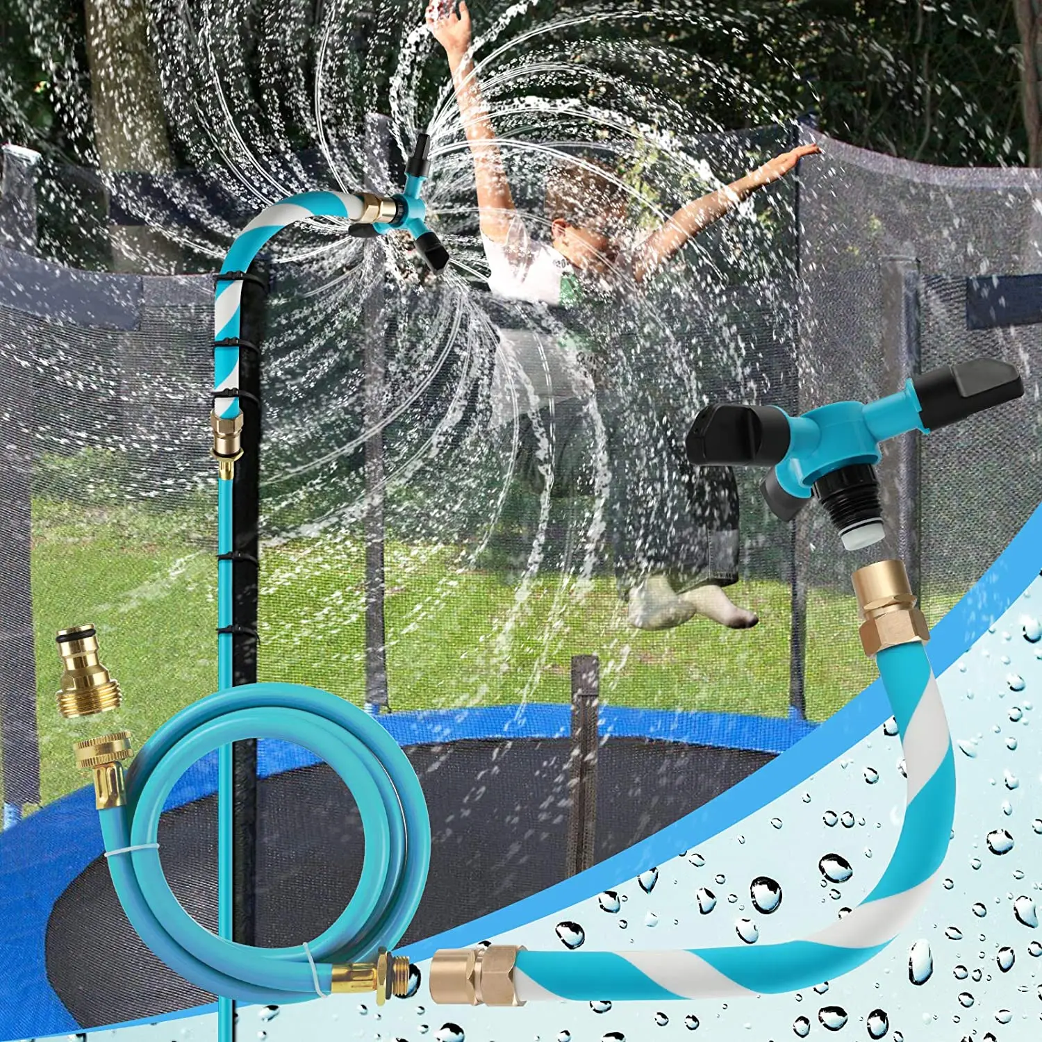 

Trampoline water sprinkler Summer Water Sprinkler Outdoor Garden Water Games Toy Sprayer Backyard Water Park Fun For Kids