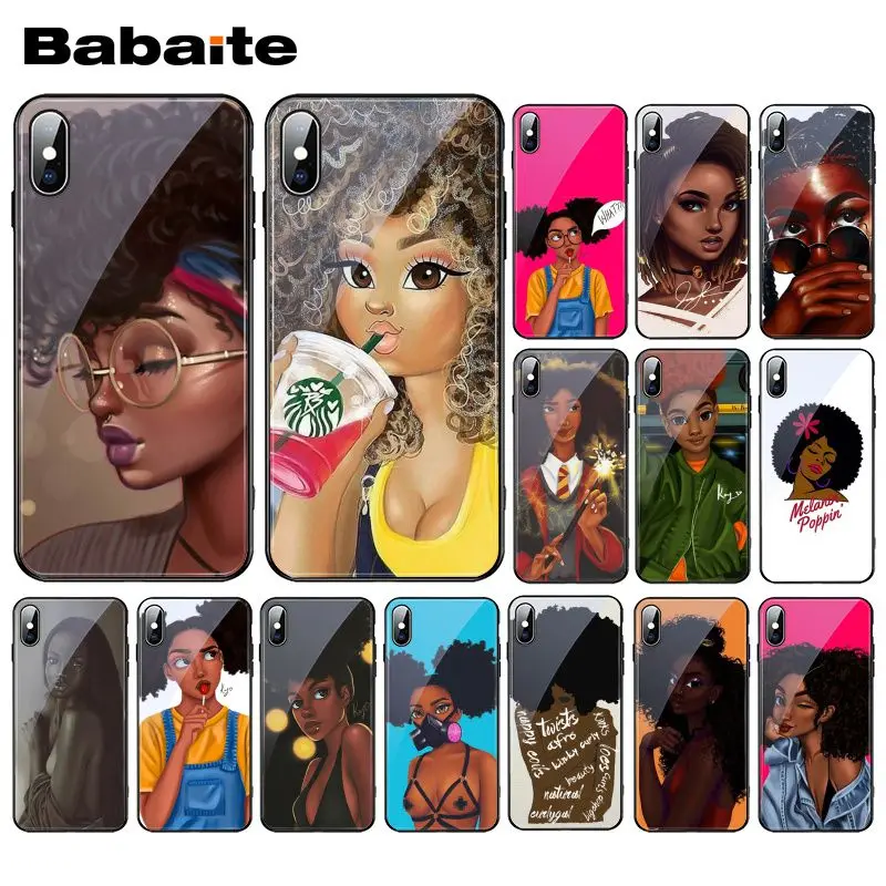 Babaite 2bunz Melanin Poppin Aba Girl Африканский чехол оболочка из закаленного стекла для