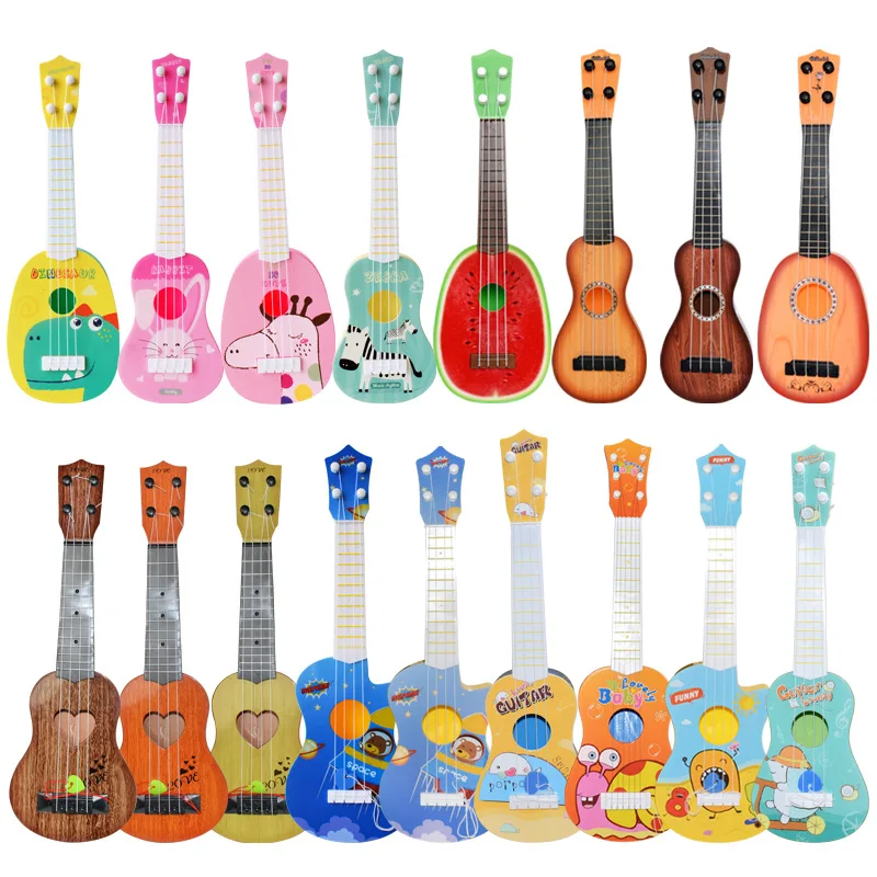 

Children's Beginner Simulation Musical Instrument Small Guitar Ukulele Mini Four-string Enlightenment Early Education Music Toy