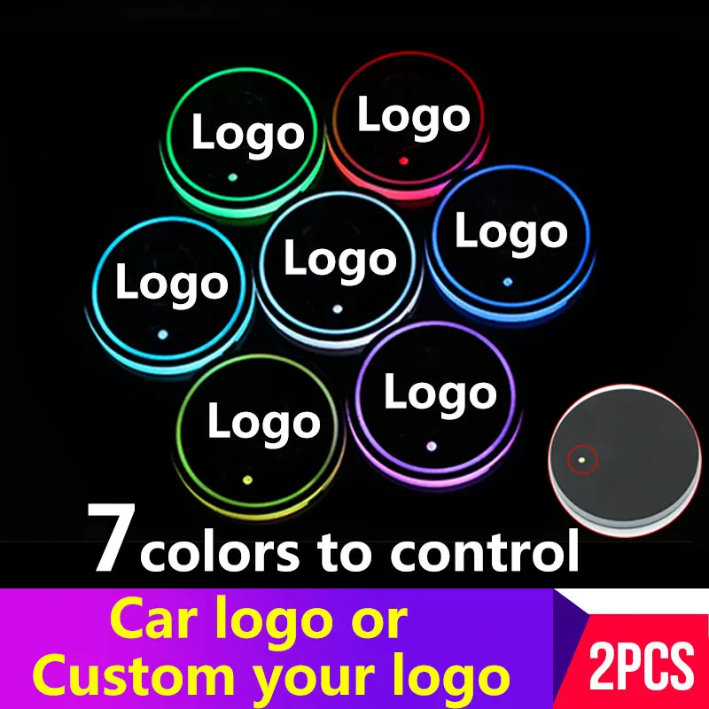 СВЕТОДИОДНЫЙ Автомобильный держатель для чашек 2 шт. светильник с логотипом Coaster