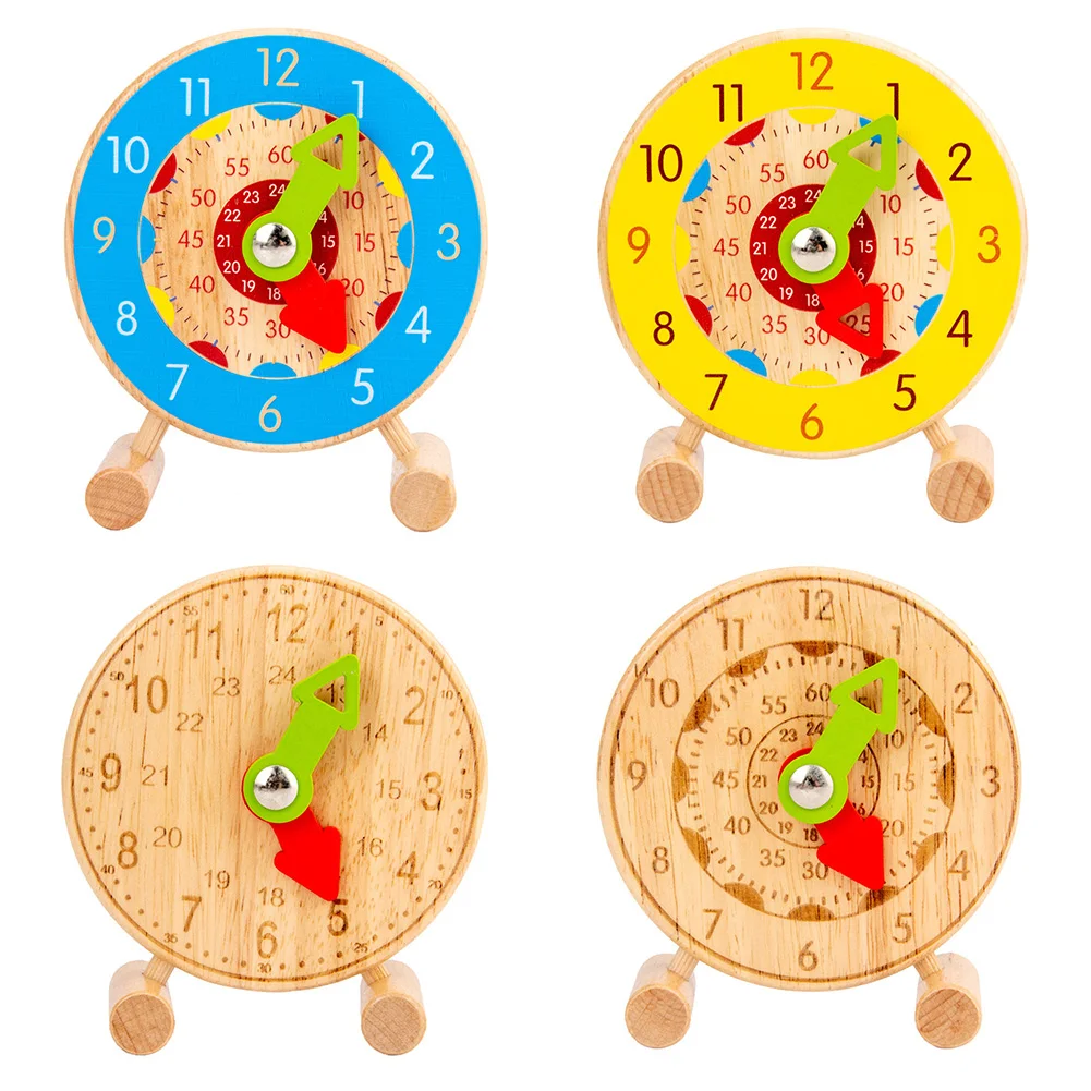 

Children Montessori Wooden Clock Toys Hour Minute Second Cognition for Kids for Kids Boys Girls Gifts Education Toys