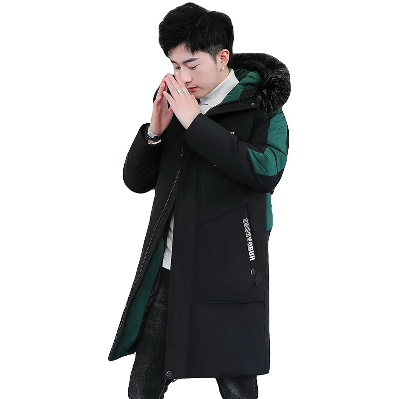 New Casual Winter Hooded Mid-Length Cotton-Padded Jackets Outwear Thick Long Coats Detachable Fur Collar Warm Parkas Top Clothes