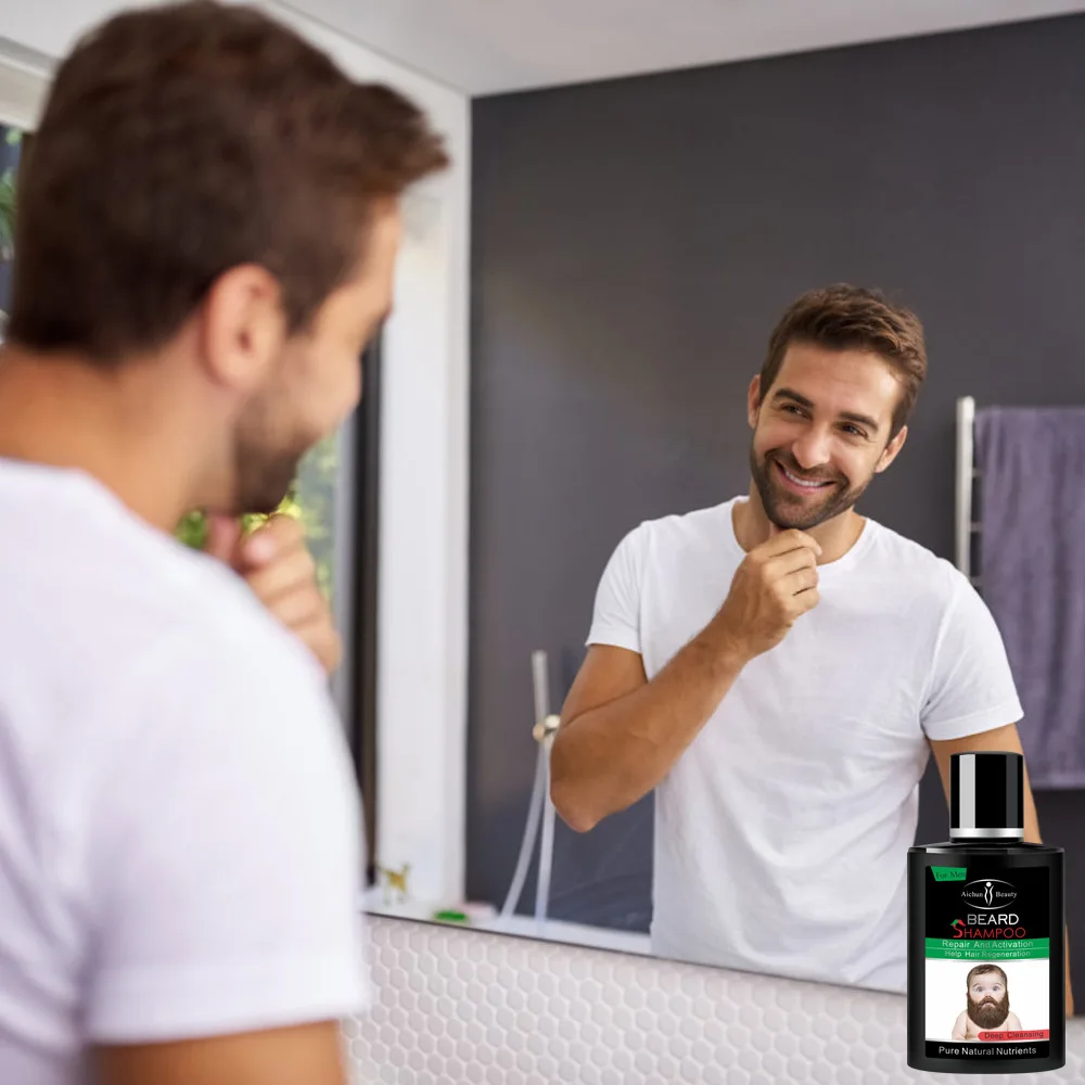 Шампунь для мытья бороды мужчин глубокое очищение питание натуральный ремонт