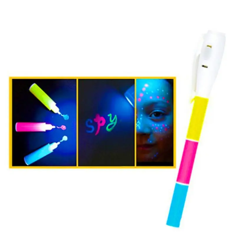 

Magic 3 Colors UV Fluorescent Pen Light Combo Creative Stationery Invisible Ink Pen Stationery Office School Supplies Secret DIY