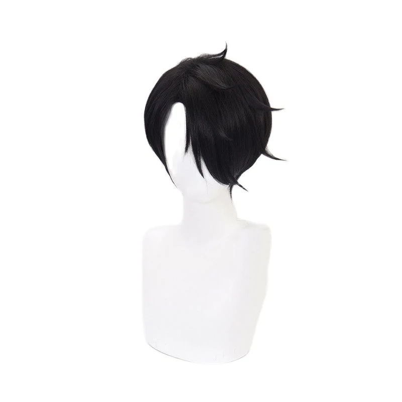 

The Promised Neverland Ray Black Short Wig Cosplay Costume Yakusoku no Neverland Heat Resistant Synthetic Hair Role Play Wigs