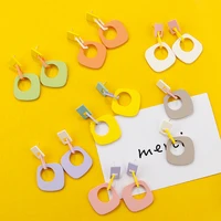 aensoa fashion women drop earrings romantic acrylic irregular shape colorful earrings geometric dangle earring trendy 2021 new