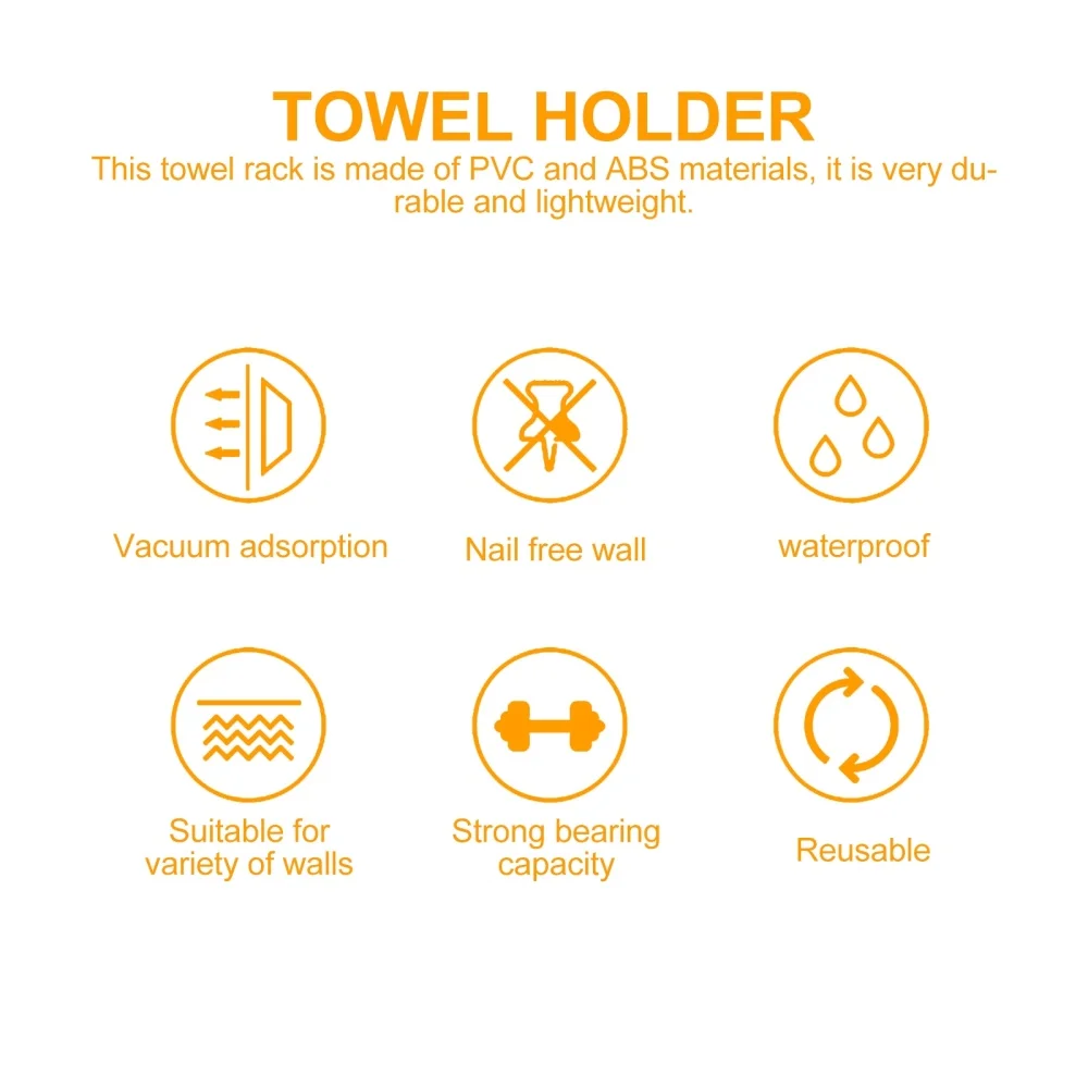 

Suction Cup Towel Rack Bathroom Towel Holder Punch Free Towel Ring Towel Hanger