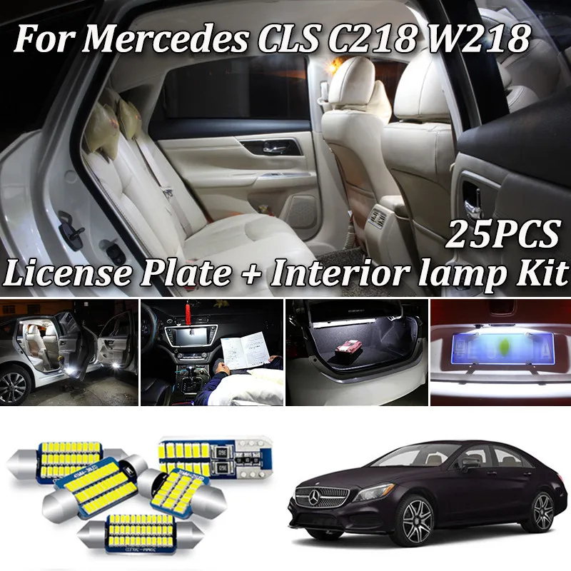 Светодиодный купольный светильник 25 шт. без ошибок для Mercedes Benz CLS C218 W218 CLS350 CLS500 CLS550