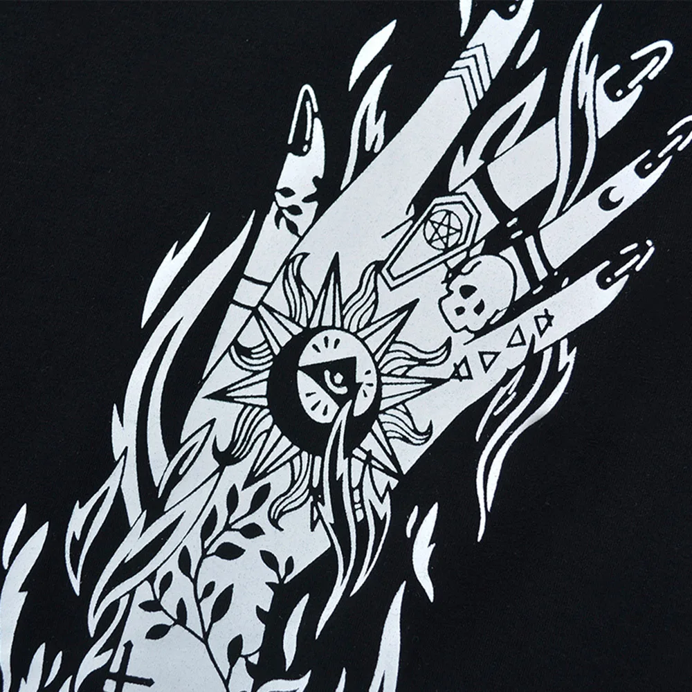

Rosetic Gothic Harajuku Anime Print Tshirts Women Sexy Off Shoulder Cool Summer Long Tshirt Black Letter Fashion Tops Tees 2021