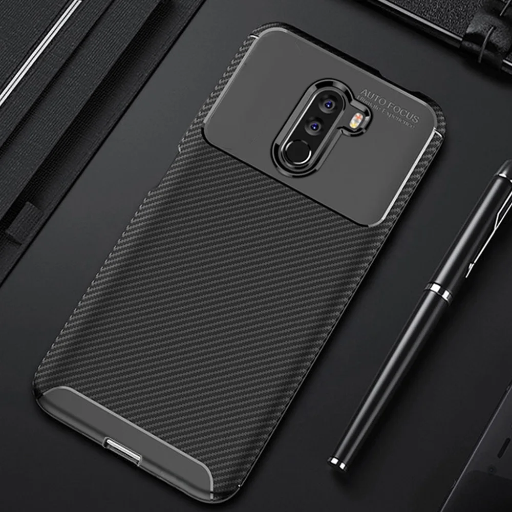 Чехол для Xiaomi Pocophone F1 чехол из углеродного волокна телефона с полной защитой Pocofone