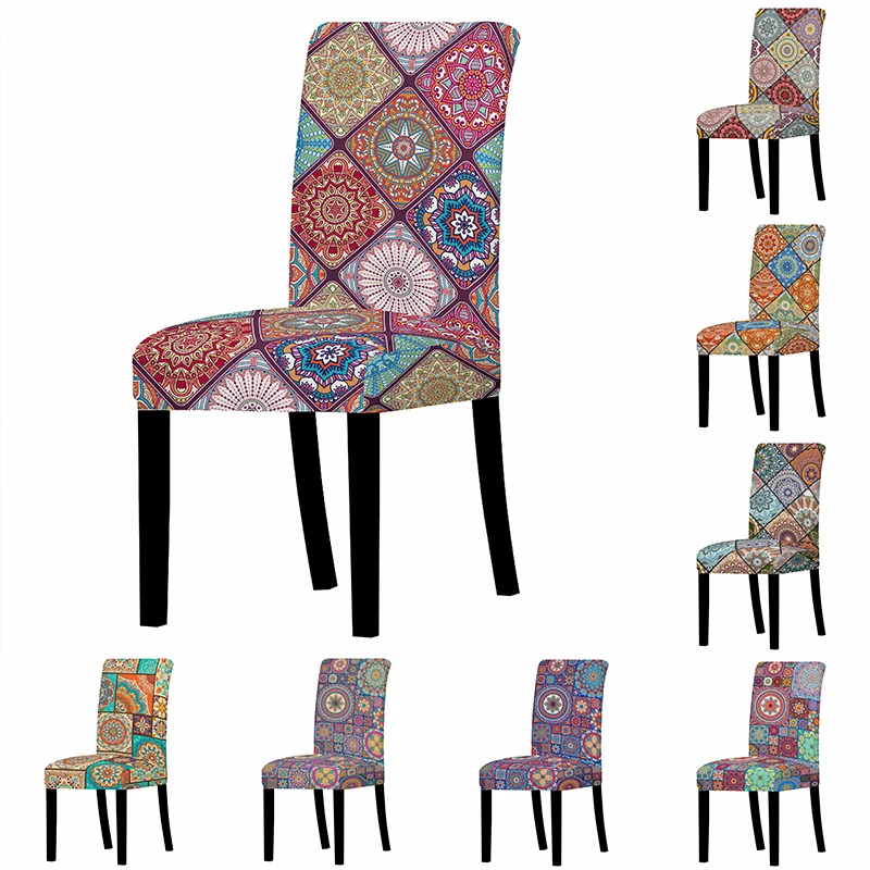 Чехлы на стулья с геометрическим рисунком богемный эластичный чехол для