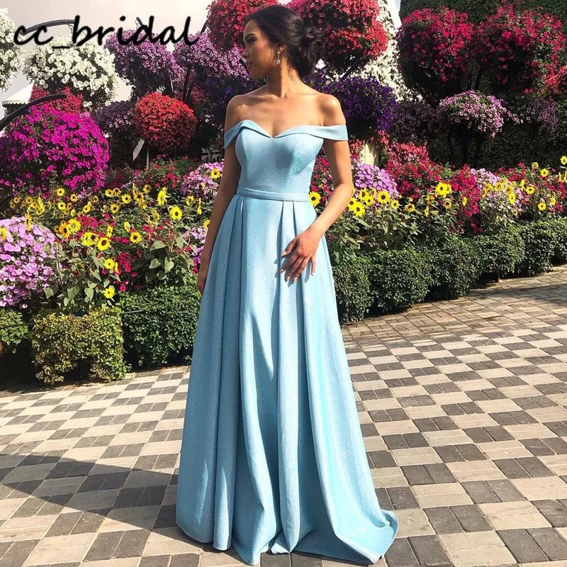 

Shining Sequined Long Prom Dresses 2021 Elegant Off Shoulder Evening Gowns For Women Cheap Formal Plus Size Robe de soiree