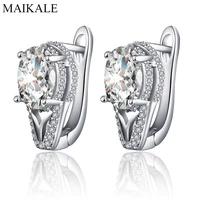 maikale trendy zircon beads stud earrings for women gold silver color earings korean earrings fashion jewelry boucle doreille