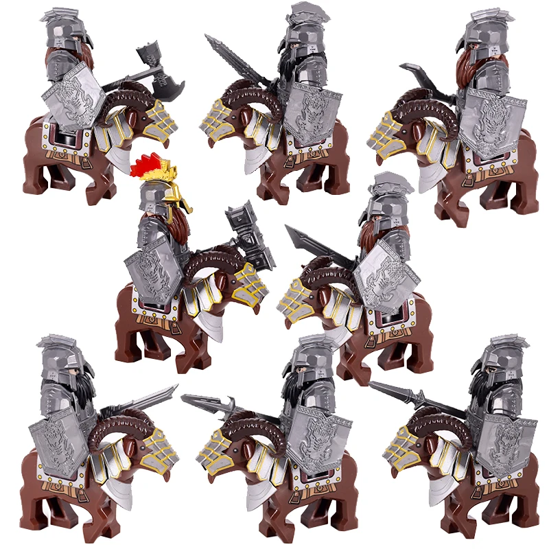 

Armor Helmets Goat boar Mount Ironfoot Durin's folk Dwarf Warrior Knights Elves Soldier Army Building Blocks Bricks Toys gifts