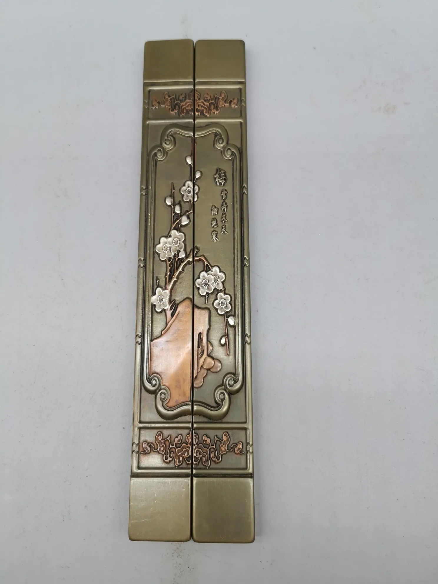 8,9 "собирать Китай бронзовое позолота серебрение цветение сливы кисть для письма Канцтовары для учебы вес бумаги домашний декор