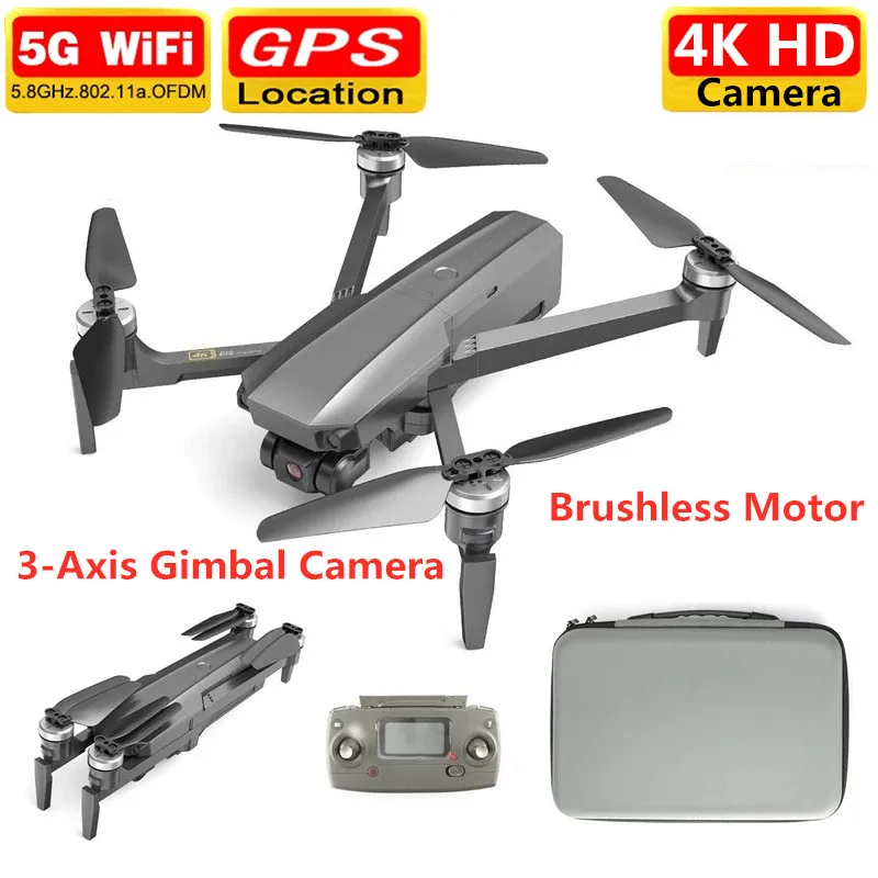 

5G 4K GPS RC Quadcopter with 4K ESC 3-Axis Gimbal Camera Brushless GPS Dual Position Optical Flow Support SD Card Drone 64G Card