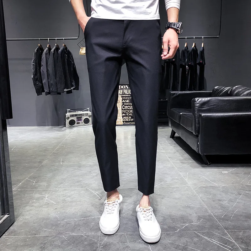 

MRMT 2022 Brand Summer Men's Trousers Fashion Casual 9 Pants Thin Slim Feet Pants for Male Solid Color Thin Section Trouser