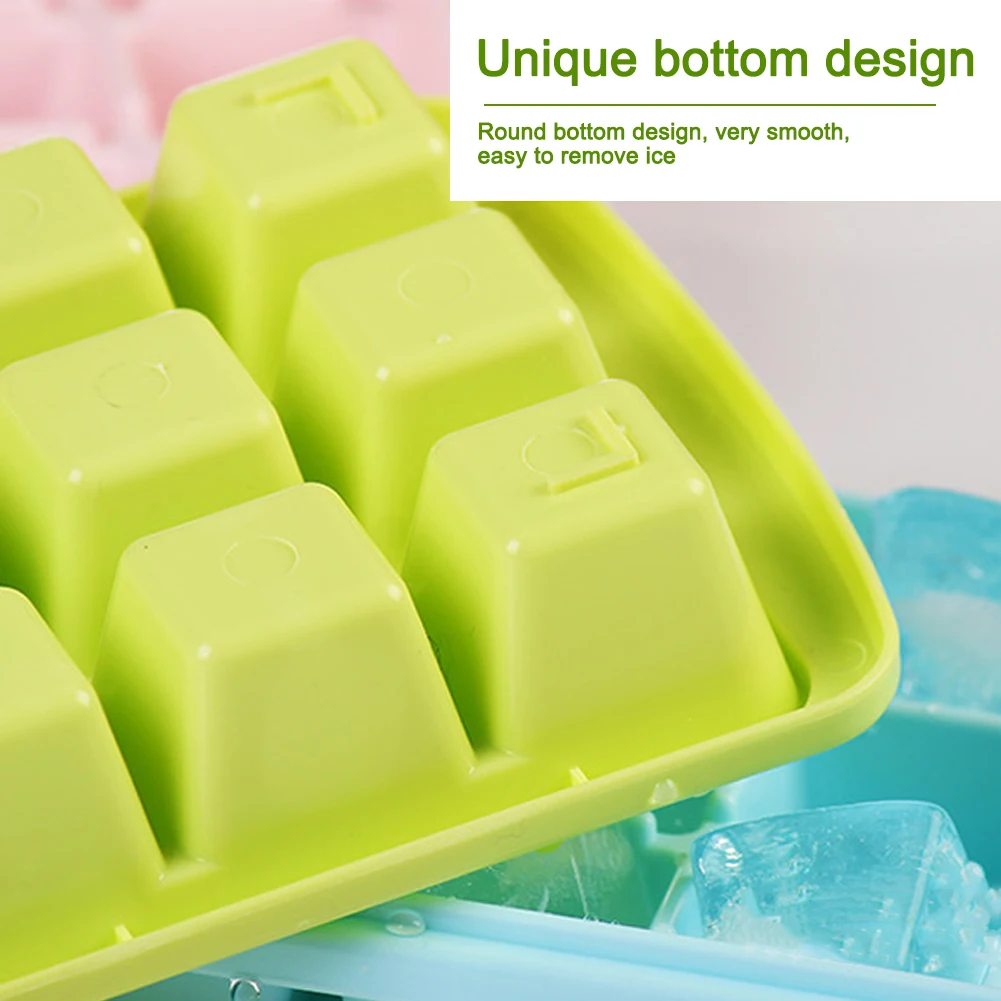

Mold Cold Storage Box With Lid Ice Tray Candy DIY For Freezer Pudding Home Jelly 55 Grids Stackable Bar Easy Release