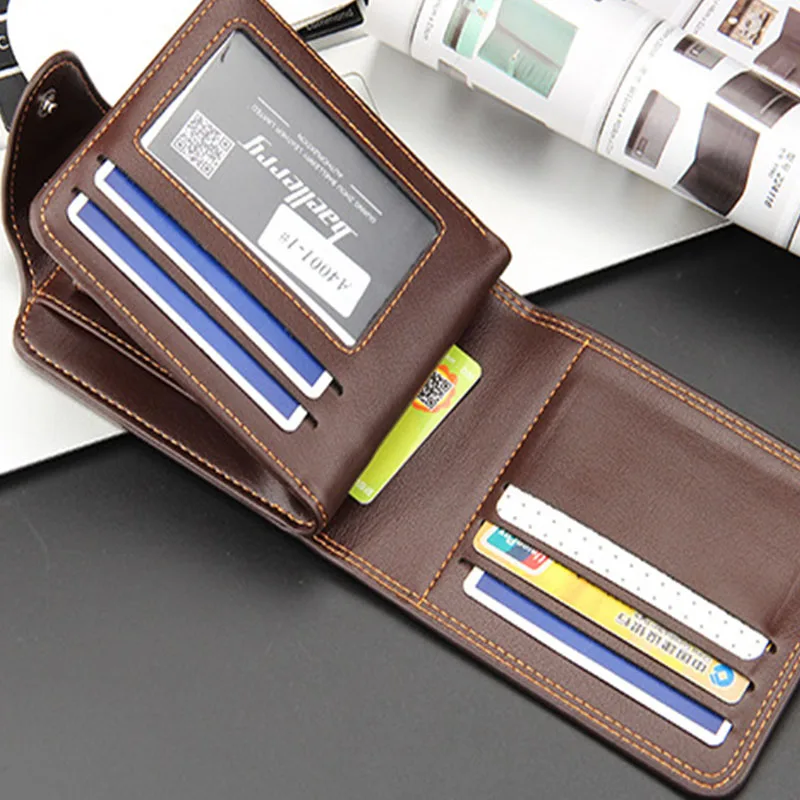 

Small Men Wallets Credit Card Holders Zipper Luxury Famous Handmade Leather Men Wallet Coin Pocket Male Purse Clutch Black