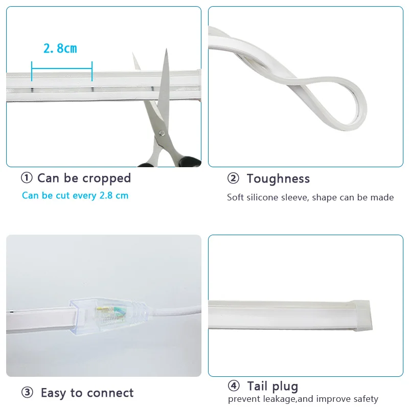 Светодиодная неоновая светильник та 12 В Водонепроницаемая 2835 лента 120Led/m IP67