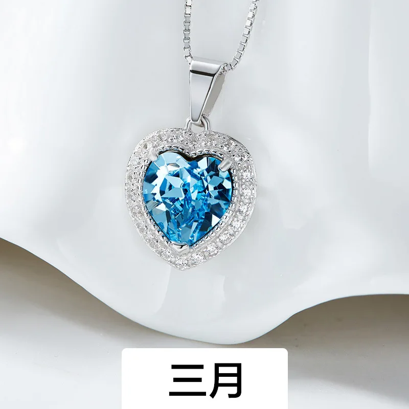 Женское Ожерелье с кулоном из серебра 925 пробы австрийским хрусталем|Ожерелья| |